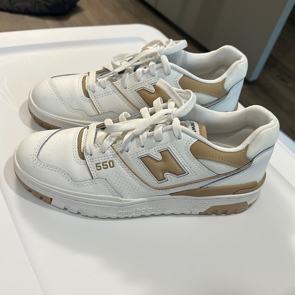 New Balance Shoes - New Balance 550s, white/tan, size 8, worn once.